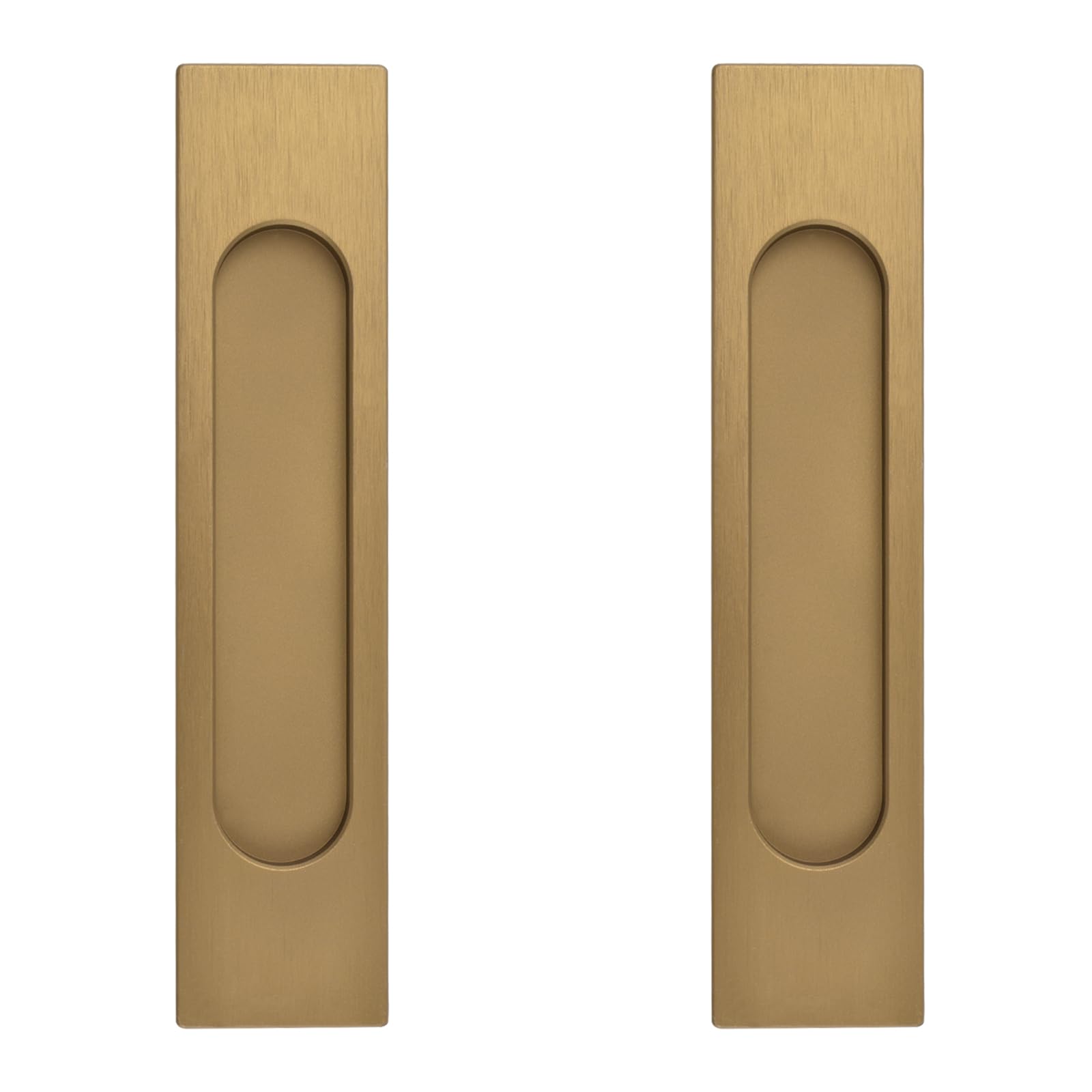 MOROBOR 18CM Self-Stick Rectangual Sliding Door Pulls, 2pcs Bronze Gold Aluminum Alloy Flush Pull Punch-Free Handle for Sliding Barn Door Windows Cabinets