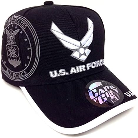Black USAF Wings Logo Air Force Hat