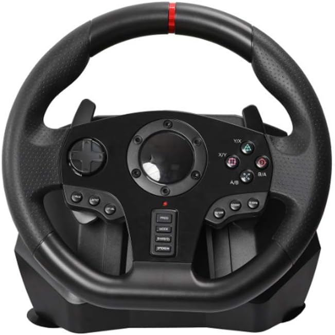 WANTOOSE Gaming Steering Wheel with Pedals and Vibration Feedback for PC and PS3 - Black - PXN-V900