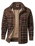 Haellun Men's Long Sleeve Sherpa Lined Shirt Jacket