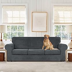 WEERRW 4 Pieces Velvet High Stretch Couch Covers
