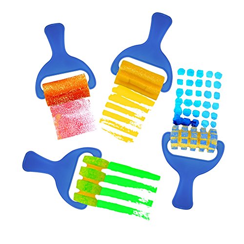 YGDZ Kids Paint Brushes, 12 Pack Washable Painting Brushes for Toddlers Kids Early Learning Toys Foam Roller Sponge Arts Crafts Gift