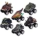 Oiuros Pull Back Dinosaur Cars, Dinosaur Cars Toys with Big Tire Wheel for 3-14 Year Old Boys Girls Creative Gifts, 6-Pack