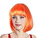 Uxcell Full Fringe/Short Bob/Hairstyle Cosplay Wig, Orange, 0.23 Pound