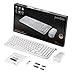 Perixx PERIDUO-710 Wireless Compact Keyboard and Mouse Combo Set, Membrane Chiclet Keys with Numeric Keypad, Piano White, US English Layout
