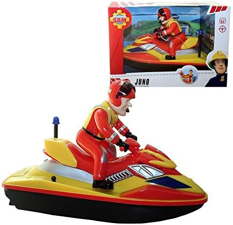 Fireman Sam - Vehicle Jet Ski Juno with Battery & Character Ben Hooper by Dickie-Spielzeug