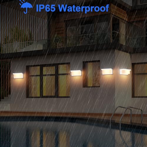 Klighten 2 x E27 Outdoor Wall Light by Bianca, Outdoor Wall Light IP65, 60W Suitable for Indoor Outdoor, Patio, (No Bulb)