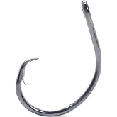Mustad 39944 Demon Perfect Circle in-Line Hook, Wide Gap, Black Nickel