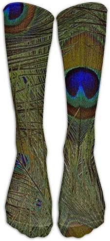 Green Peacock Crew Socks Casual Socks Medium Socks Fashion Funky For Running Travel Sports