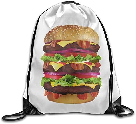 SUNG916 Cheeseburger Gym Drawstring Bags Backpack