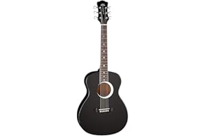 Luna Aurora Borealis 3/4 Acoustic Guitar, Black Pearl