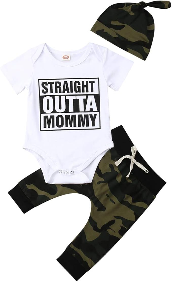 straight outta mommy onesie and hat