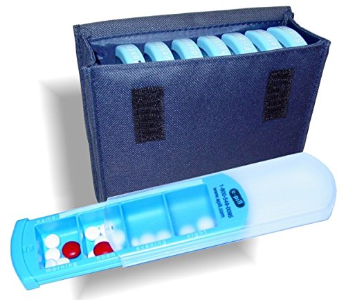 e-Pill 4 Times a Day x 7 Day Large Weekly Pill Organizer, Vitamin and Medicine Pill Box - with Discreet Case and Pill Reminder