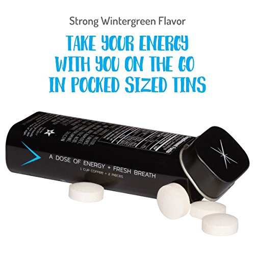 Viter Energy Wintergreen Caffeinated Mints - 40mg Caffeine & B-Vitamins Per Powerful Sugar Free Mint. Boost Energy, Focus & Fresh Breath. 2 Pieces Replace 1 Coffee, Energy Drink, Caffeine Candy & Gum - Thumbnail 3