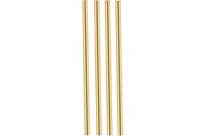 Comonc 4 PCS 5mm Brass Rod Brass Round Rod Brass Round Stock Brass Solid Round Rod Lathe Bar Stock 5MM/13/ 64Inch in Diameter 12 Inches in Length,C27400 (4 PCS)