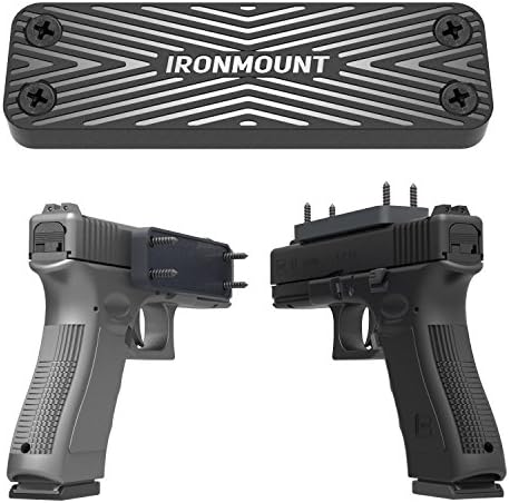 IronMount Magnetic Gun Holster Rubber Coated 43 Lbs Rated Gun Magnet Mount - Concealed Holder for Handgun, Rifle, Shotgun, Pistol, Revolver