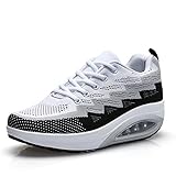 JARLIF Women's Comfortable Platform Walking Sneakers Lightweight Casual Tennis Air Fitness Shoes (8 B(M) US, Black)