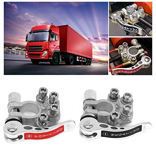 Car Terminal Disconnect, Quick Release Battery Terminal Clamp Connectors with Hex Wrench Positive Negative for SAE Type A Posts, Pack of 2