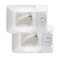 TURN RAISE LED 2 Pack 12V Led RV Ceiling Dome Light, 300LM RV Interior Lighting for RV,Car,Trailer,Boat,Camper, Single Dome,Natural White