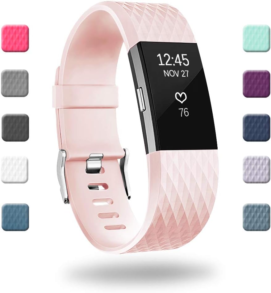 Adepoy Replacement Sport Strap Band Compatible for Fitbit Charge 2, Adjustable Accessory Sport Wristband Small Large Women Men