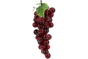 Artificial Grape Cluster, Lifelike Fake Fruit Decoration, Simulated Plastic Grapes for Home Wedding Party Decorations 17cm