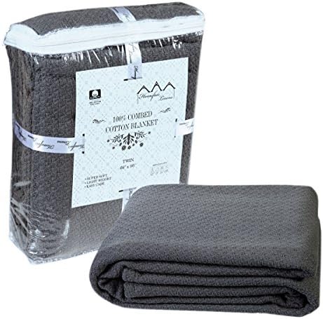 100% Premium Soft Cotton Blanket - King Blanket - Thermal Blankets - Soft Cozy &amp; Warm Cotton Blankets- Throw Blankets For Couch - King Size Bed Blankets - Grey King Cotton Blanket By HOMEFAIR LINENS