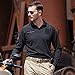 FREE SOLDIER Men Shirts Long Sleeve Polo Shirt with Pocket 100% Coolmax Fabrics Breathable Shirt (Black,XL)