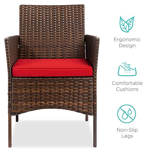 Best Choice Products 3Piece Outdoor Wicker Conversation Bistro Set