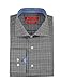 Gino Valentino Mens Check Dress Shirt Cotton Barrel Cuff Black White