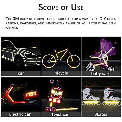 GLE Reflective Tape 7 Roll Safety Tapes Warning Strip Self-Adhesive DIY Decoration Bicycle Wheel Rim Light Reflective Stickers Reflective Wheel Tape Decal Sticker for Bike, Car, Truck, Motorcycle-8M