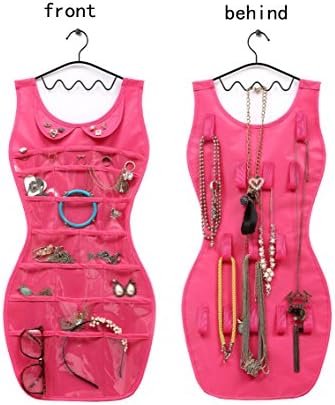 Youful New Hanging Dresser,Jewelry Organizer,Cute, 17 Hooks & 28 Pockets, One-piece Design