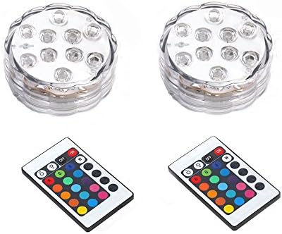 Saflyse 2pcs Multicolor RGB LED Underwater Waterproof Lamp Light Decoration Lights Swim Lighting for Water Garden, Aquarium, Bath Pool and Spa etc (2pcs)
