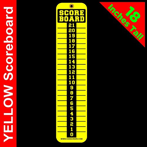 Sign Screen SCOREBOARD~Washers~Cornhole~Horseshoes~Bocce Ball~Bean Bag~Yellow 4x18 - Thumbnail 4