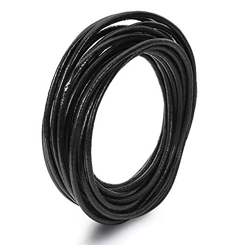 image for BEADNOVA 3mm Genuine Round Leather Cord Leather Strips For Jewelry Mak