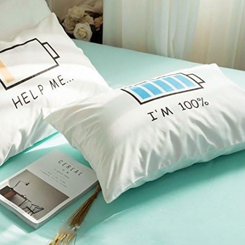 Melissa Fashion 100% Cotton Soft Pillowcases Comfortable Bed Sheets Set With Simple Pattern No Pilling Hypoallergenic Pillow cases,Sized 2030 inch. (20"30", I'M100%)