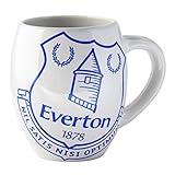 Everton FC Official Ceramic Football/Soccer Crest Tea Mug (One Size) (White/Blue)
