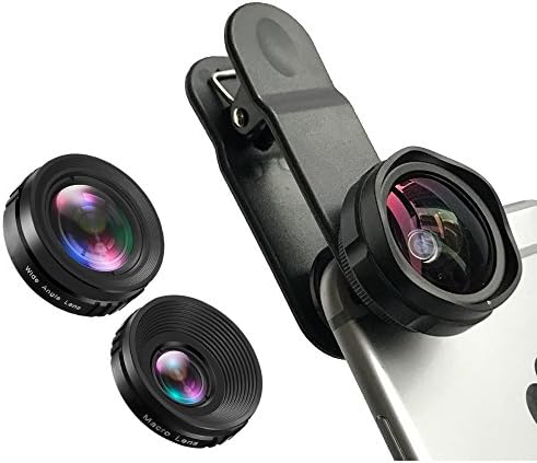 JAYLINNA 3 in 1 Cell Phone Lens Kits,4K HD Wide Angle Lens +198x Fisheye Lens+25x Super Micro Clip On Camera Lens for iphone 8/iphone X,iphone 7/7 plus,Samsung s6/s7/s8,iPad & More Smartphones