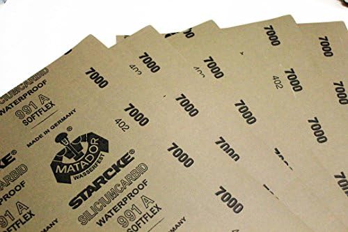 5 Sheet(9"x11") Abrasive Sand Paper Mirror Grit 7000 Waterproof Sanding Germany