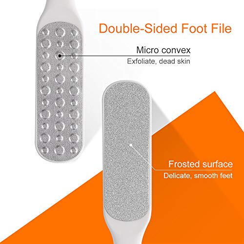 2PCS Foot File, Professional Callus Remover, Double-Sided Foot Care Pedicure Tool, For Cracked Skin, Can be Used on Both Wet and Dry Feet, by KAVERME.