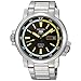 Men's Stainless Steel Seiko 5 Automatic Link Bracelet Black Dial Yellow