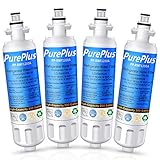 PUREPLUS Refrigerator Water Filter, Compatible with LG LT700P, Kenmore 9690, 46-9690, 469690, ADQ36006101, ADQ36006102, LT700PC, WSL-3, R-9690, LFXS30766S, LFXC24726D, LFXS29766S (Pack of 4)