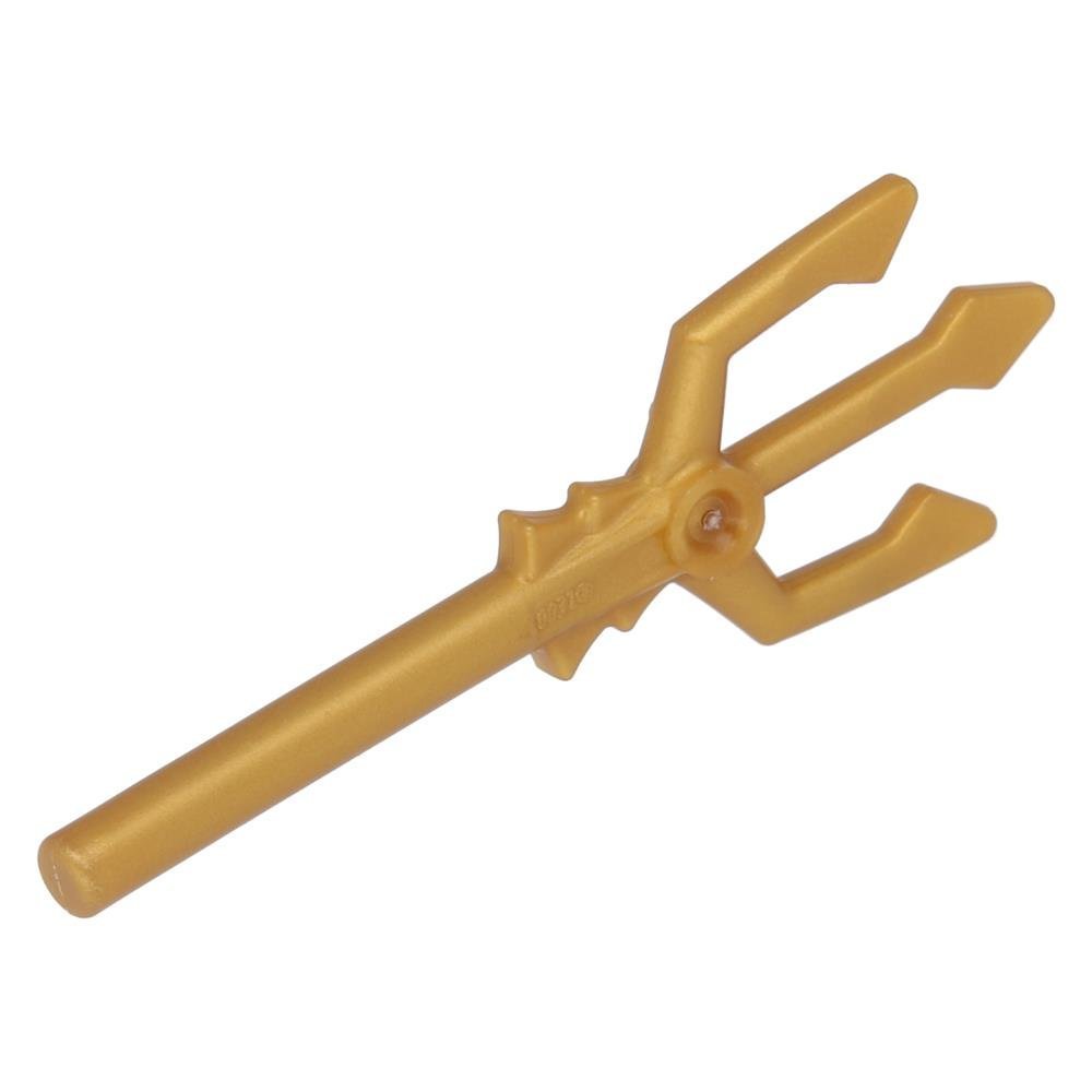 LEGO 3x Pearl Gold Minifigure, Weapon Trident