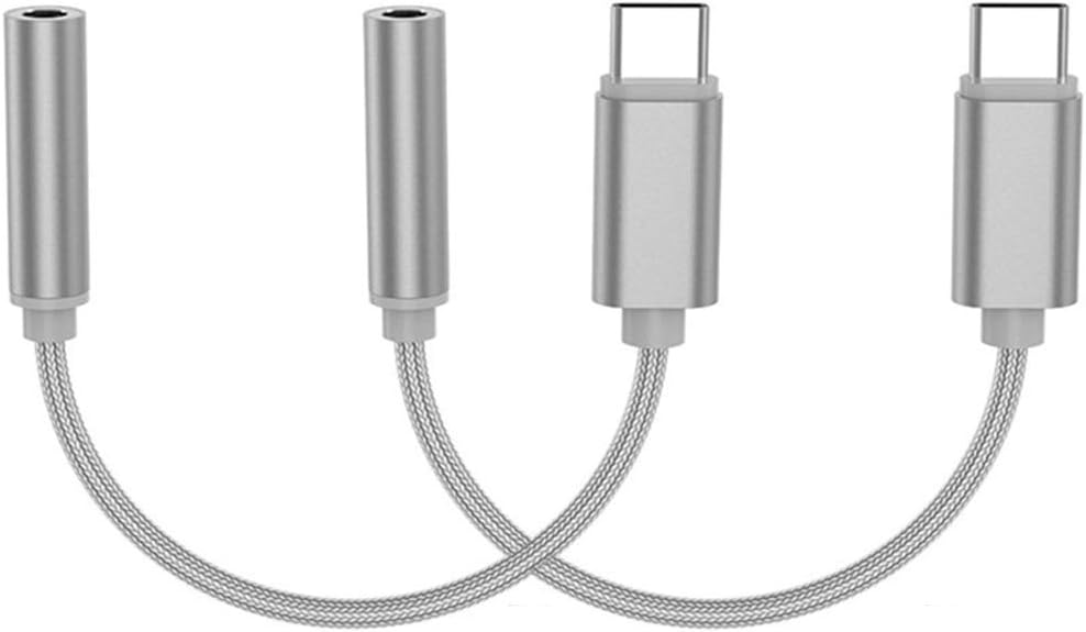 AD ADTRIP USB C to 3.5 mm Headphone Adapter Type C Jack Adapter Compatible for OnePlus 7/7 Pro/ 7T / 6T, Huawei P20 Pro/ P30 Pro/Mate 20 Pro, Mi A2/8/8 Lite, 2 Pack