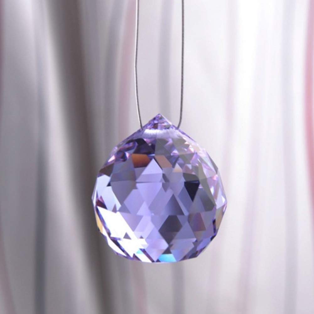 WEISIPU 30mm Vintage Feng Shui Faceted Decorating Crystal Ball Prism Pendant Suncatcher Multi-Color Hanging Pendant Suncatcher 12pcs