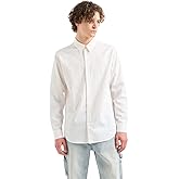 Armani Exchange Mens Regular Fit Long Sleeve Jacquard Cotton All Over Logo Button Down