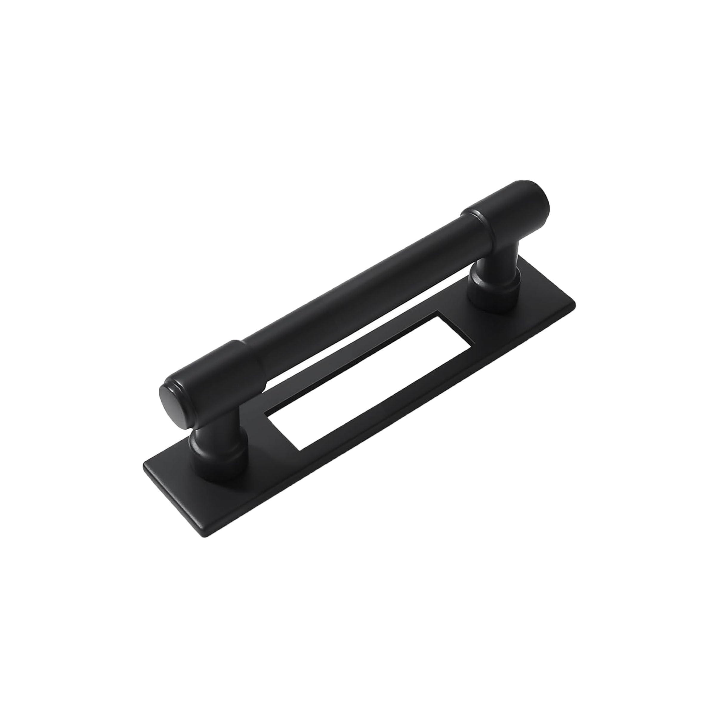 Photo 1 of khtumeware 5 Pack 3 Inch(76 mm) Center to Center Black Cabinet Pull Backplate with Base Plate Zinc Matte Black Kitchen Cabinet Handles 