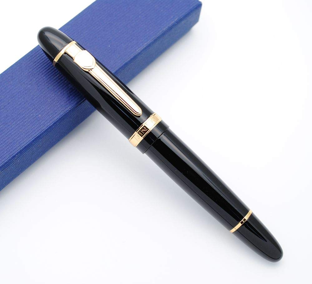 JINHAO 159 Fountain Pen M Nib (Black with Golden Clip)