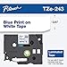 Brother Genuine P-Touch TZE-243 Tape, 3/4" (0.7 mm) Standard Laminated P-Touch Tape, Blue on White, Laminated for Indoor or Outdoor Use, Water-Resistant, 26.2 ft (8 m), Single-Pack primary
