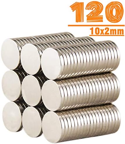Round Refrigerator Magnets,Disc Round Office N52 Magnets,Handcraft Crafts Magnes Premium Brushed Nickel for Fridge,Whiteboard,Dry Erase Board in Home,Kitchen,Office,School (Nd-D10X2mm)