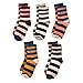 Flanhiri Kids Boys Striped Cotton Crew Socks 5 Pack (5 pairs, M (4-6 Years))